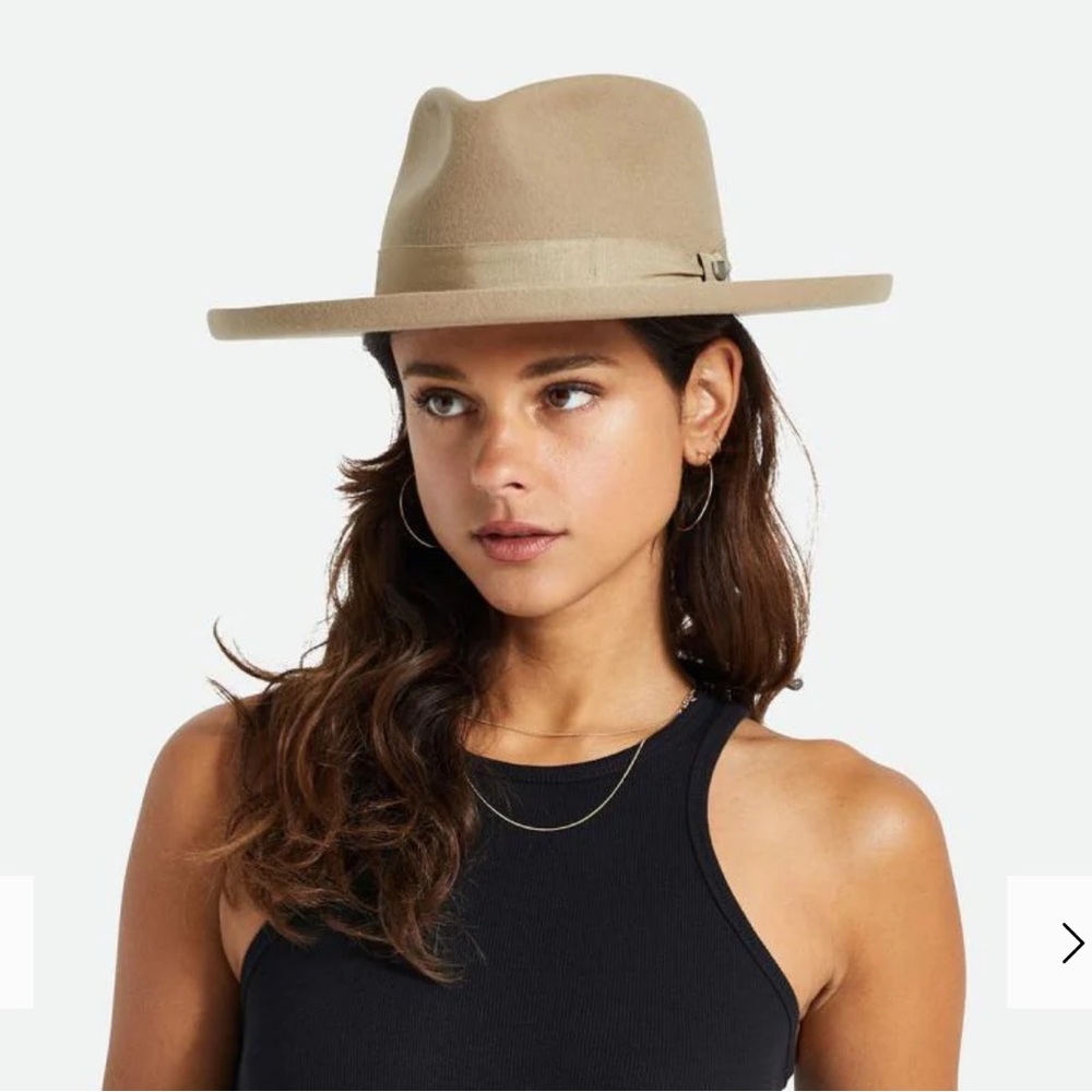 Brixton Victoria Felt Fedora – Sand – Size XS (54cm)